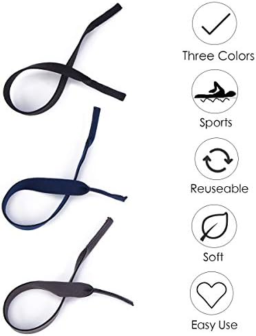 Folaxshoo סוף חבל משקפי שמש שומר ספורט גברים משקפיים מחזיק חוט רצועות ראייה משקפיים רצועות רצועות סטנדרטיות נשים שחייה משקפי צוואר חוט שרוך ללא שרשראות להחלקה למשקפיים