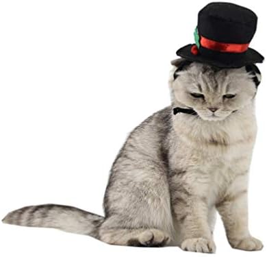 כובע עליון Ueetek לחתול כלב לחיות מחמד, תלבושת קוספליי כובע עליון שחור לחג המולד קוספליי אביזרים ציוד לחופשה, 2.8 x 2.4 x 2.8 אינץ '