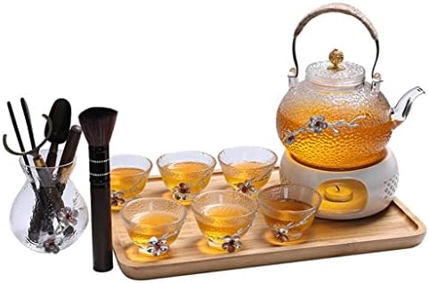 פאר סט תה צמחי מרפא בסגנון יפני עם פילטר פרחי קומקום נר חימום תה תנור מסעדת מסעדת קומקום פירות