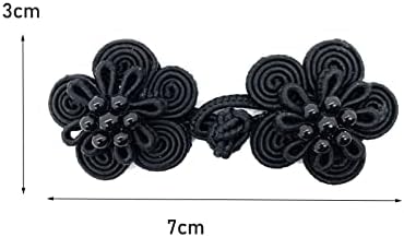 Evago 10 זוגות קשרים סיניים כפתורי צפרדע סגירת תפירה מחברים עבור מעילי גלימת סוודר קרדיגן ותלבושות תלבושת תלבושת, שחור