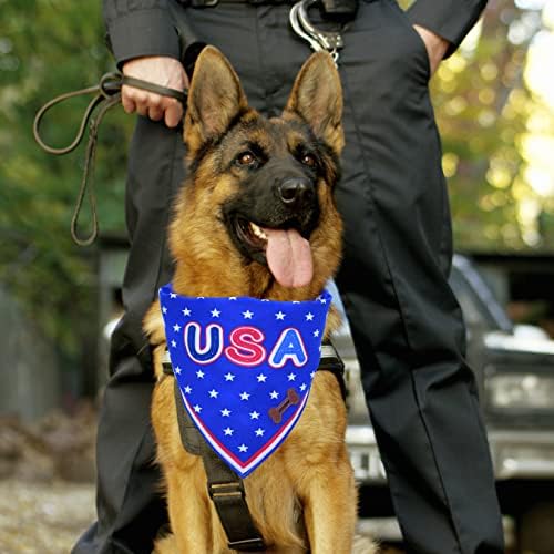 כלב בנדנות, נביריג 'כלב בנדנה צעיף ב 2 חבילה, משולש דגל אמריקאי דגל חיות מחמד אספקת ברך עם שרוך לטלפון וחיות מחמד, אביזרי חיות מחמד, גודל L