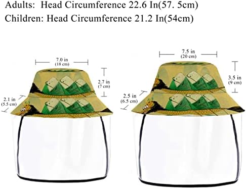 כובע מגן למבוגרים עם מגן פנים, כובע דייג כובע אנטי שמש, ציור קלאסי סין סירת דרקון