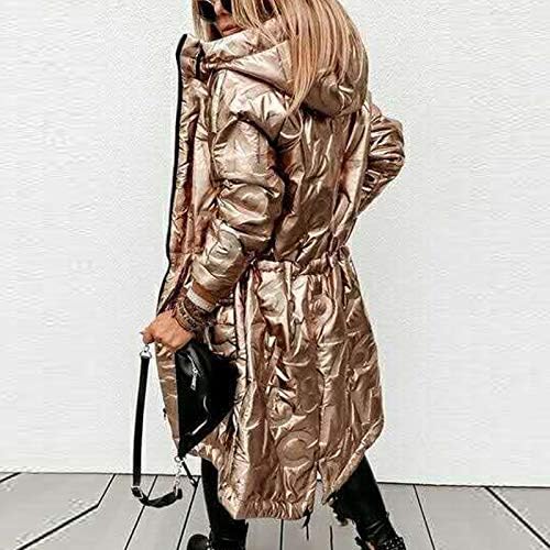 מעילי נשים בחורף פלוס כיס גודל נשים מעיל חורף מעיל חם רזה מתאים למעיל ארוך בג'ין ג'ין