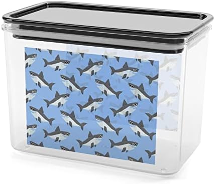 חמוד כרישים אחסון מכולות ברור פלסטיק תיבת עם מכסים לשימוש חוזר פחי מטבח דגנים חטיפים יבש מזון ג ' לי שעועית