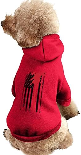 כבאי ארהב אדום דגל דגל כלב קפוצ'ובר סווטשירט סווטשירט בגדי חיות מחמד מעיל תלבושות עם כלבים וחתולים