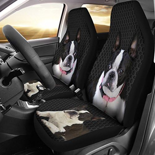 כיסויי מושב מכונית הדפסה של Pawlion Boston Terrier