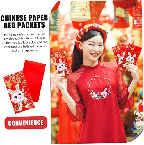 24 יחידות 2023 2023 שנה של ארנב אדום מנות סיני אדום מעטפות אדום מתנה דקורטיבי מעטפות סיני חדש שנה דקור אביב פסטיבל טובות 2023 מזל כסף מעטפות נייר 4 פעמים