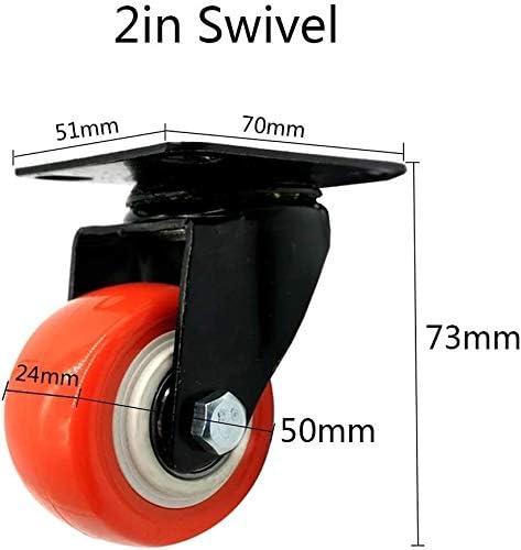 Z צור עיצוב גלגלים תפוזים פו גלגלים מסתובבים עם סט החלפת גלגלים של ריהוט בלמים, כבד 15 קג, מיסבים כפולים מסתובבים גלגלים