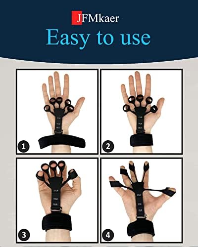 4 יחידות אצבע ממתח & מגבר; יד מחזק-6 עמיד רמת גריפ באדי, אצבע מאמן כוח, יד טיפול והכשרה מכשיר