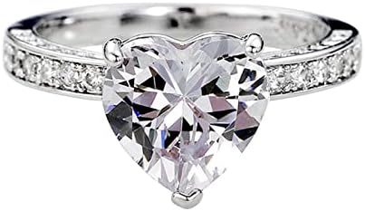 אופנה נשים של אהבת לב זירקוניה יהלומי טבעת אירוסין חתונה טבעת שמנמן מתכוונן טבעות