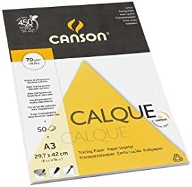 נייר מעקב אחר Canson Pap 70GSM A3 כולל 50 גיליונות - גימור סאטן