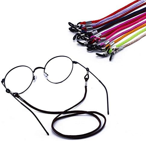 12 יחידות רצועת צוואר חוט משקפיים בטיחות ניילון צבעונית מתכווננת משקפיים משקפיים משקפיים עין רצועות מחזיק רצועות לילדים ולבוגר