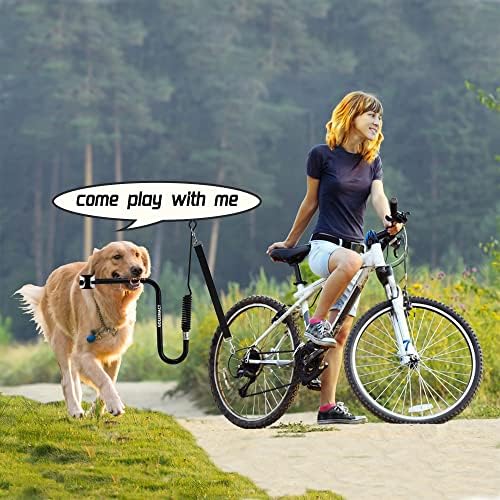 רצועת אופני כלבים ללא יד, 2 PCS ערכת קובץ מצורף רצועת אופניים עם כלבים גבוהה קל להתקנה והסרה, מתאימה להפעלת פעילות גופנית לרכיבה על אופניים בחוץ