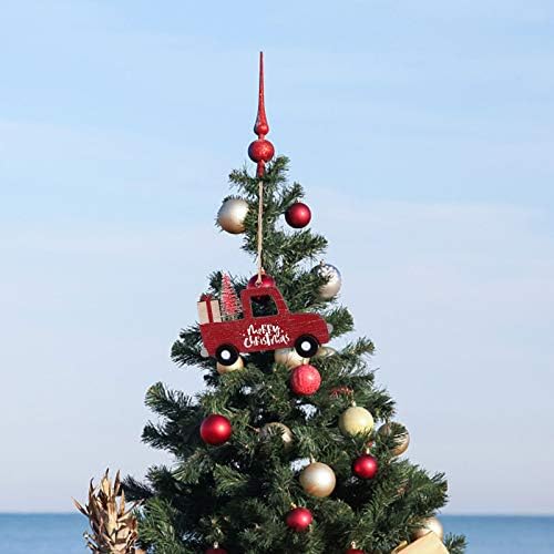 WINOMO אדום תא המטען לחג המולד קישוט תלוי עץ טנדר חווה טנדר צלמית חג המולד עץ עץ טופר תליון תליון תג מתנה לקישוט עץ חג המולד S