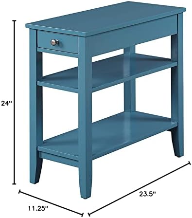 נוחות מושגים אמריקאי מורשת 1 מגירת כיסא סוף שולחן עם מדפים, כחול