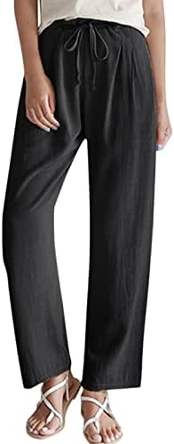 מכנס מכנסי מכנסיים מלאים של רונגקסי בצבע מוצק מכנסי מותניים אלסטי רופף מכנס מכנסיים אלגנטיים רופפים אופנה ישר מכנסיים אמא