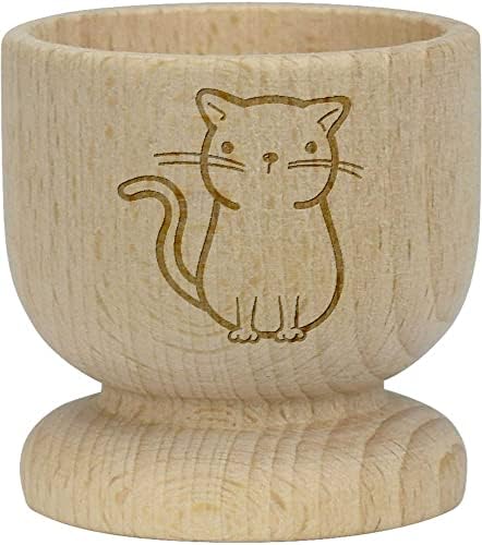 אזידה' חתול חמוד ' כוס ביצת עץ