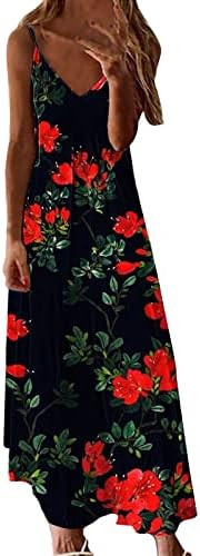 שמלות Miashui Maxi לנשים נשים קיץ מנוסה אופנה מודפסת רב צבע חוף שמלות מקסי שמלות סתיו לבושות מזדמנים עבור