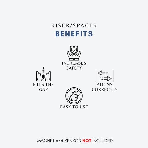 מגנט Riser התואם לחיישן ומגנט טבעת לא כלולים - חבילה של 0.25 אינץ 'ו 0.75 אינץ'