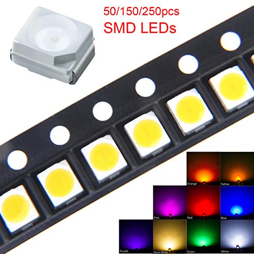 50 יחידות SMD LED LED אורות ערכה מגוונת מנורות נורות תאורה סופר בהירות רכיבי אלקטרוניקה