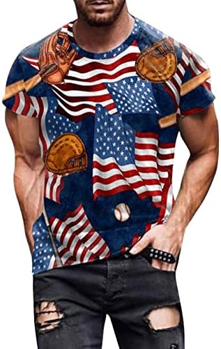 חולצות טשטש קיץ לגברים לגברים דגל יום העצמאות של גברים אביב/קיץ ספורט פנאי נוחות גרביים לא
