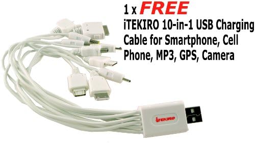 ITEKIRO קיר AC DC ערכת מטען סוללות לרכב עבור PANASONIN DMC-FX100GK + ITEKIRO 10 ב -1 USB כבל טעינה