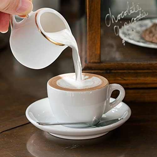 קפה המוטון אספרסו 2 יחידות קרמיקה קרמיקה קרמיקה עם קנקן רוטב לבן לקצץ זהב עם סירופ קפה סירופ שרת טבילה קערת קרמיקה קערת טבילה עם קרם קפה ידית
