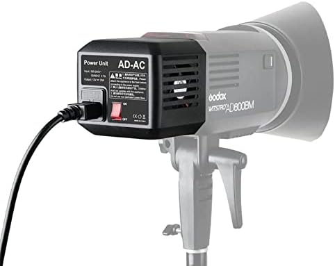 Godox ad-AC 100 ～ 240V מתאם מקור חשמל AC עם כבל 16.4 '/5M עבור Godox AD600 AD600M AD600B AD600BM Flashpoint XPLOR 600