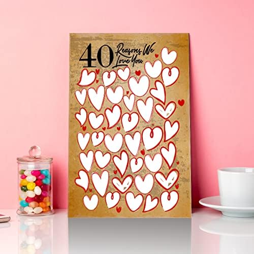 40 סיבות שאנחנו אוהבים אותך, מתנת יום הולדת 40 קנבס אורח, עבורה, גבר, אישה, אחות, חברה, משפחה, יום השנה ה -40 הגדולה או קישוט מפלגת יום הולדת 40-11x15 אינץ '