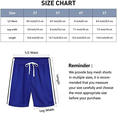 RESINTA 5 חבילות פעוטות מכנסי רשת קצרים מהיר ביצועים יבש מכנסיים קצרים בנים מכנסיים קצרים מכנסי כדורסל פס קצרים