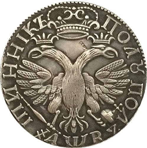 מטבע אתגר 1702 פיטר I רוסיה מטבעות העתקה 29 ממ קישוטי קישוטי קישוטי אוסף מתנות אוסף מטבע