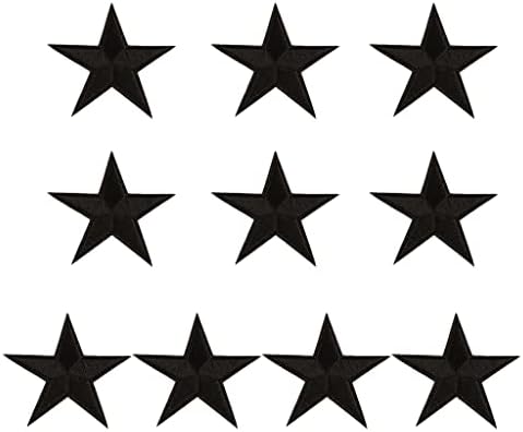 חבילה של 10 טלאים כוכבים ברזל כוכבים חמש זוויתי על טלאים 2.8 '' טלאים רקומים לעילי בגדים קישוטי תיקון תרמיל
