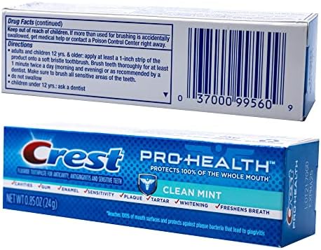 קרסט פרו-בריאות, משחת שיניים מנטה נקייה, 0.85 אונקיות-חבילה של 4