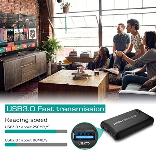1080p USB3.0 HDMI נגן מדיה תומך 2.5 SATA HDD עם HDMI/AV/פלט קואקסיאלי, נגן MP4 נייד לסרטונים/מוסיקה/תמונות מכונן USB/כרטיס SD/HDD פנימי או חיצוני