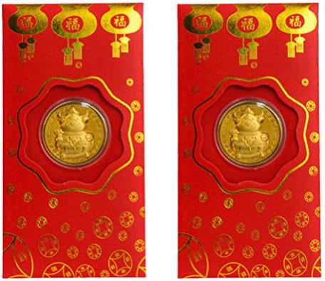 בגד גוף ילדים ארנק 2 יחידות סיני חדש שנה אדום מעטפות מזל מטבעות 2021 גלגל המזלות שור חדש שנה מזל כסף מנות סיני אדום מנות הונג באו מתנת כסף מעטפות מסיבת מתנות חתונה מעטפות