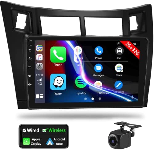 עבור טויוטה יאריס 2008-2011 רכב סטריאו עם קרפליי אנדרואיד אוטומטי 9 אינץ מסך מגע 2 ג 'יגה-בתים+32 ג' יגה-בתים אנדרואיד רדיו תמיכה אחורית מצלמה מיקרופון
