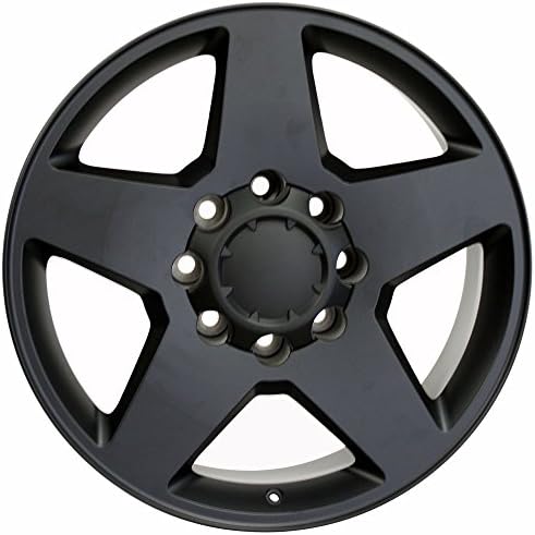 OE Wheels LLC 20 אינץ 'חישוקים מתאימים לשברולט 2500 3500 2500 3500 8x180 כבד סילברדו סגנון CV91B 20x8.5 חישוקים סטן שחור סט סט