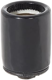 מנורת צימר, שקע/כיבוי פורצלן שחור ללא מפתח עם בורג הארקה, מכסה 1/8 קצה
