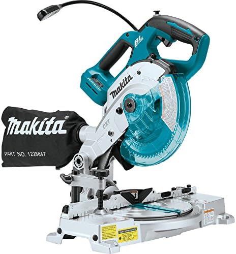 MAKITA XSL05Z 18V LTX LTX-ION LITHIUM-ION ללא מברשות אלחוטי 6-1/2 קומפקט קומפקטי פיוול פיוור מסור מיטר עם לייזר, כלי בלבד