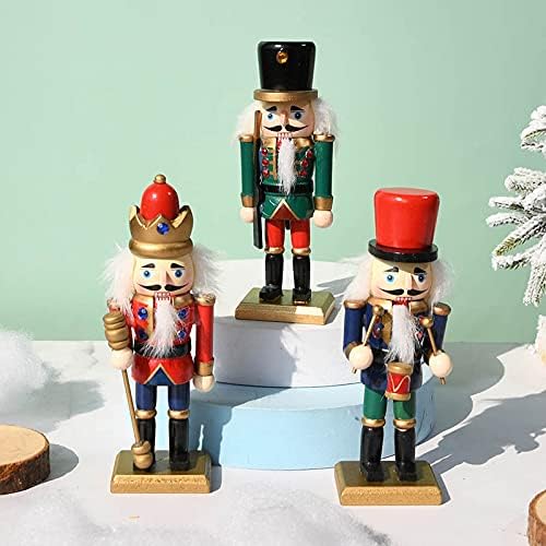 3 חבילות חג המולד חג המולד עץ מפצח אגוזים דמות חייל, 6 סנטימטרים מפצח אגוזים קישוטי חגיגי חג המולד עבור מדפים ושולחנות