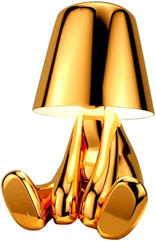 מנורת שולחן ליד מיטת מגע אלחוטי הוביל שידה מנורת שולחן יצירתי זהב איש עם ניתן לעמעום בהירות לסלון, חדר שינה, משרד