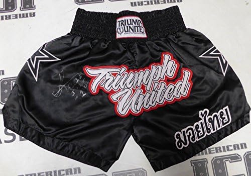 AJ Matthews חתמה על ריזין FF קרב שחוק מכנסיים קצרים משומשים גזעים PSA/DNA COA Bellator - גלימות אגרוף עם חתימות וגזעים