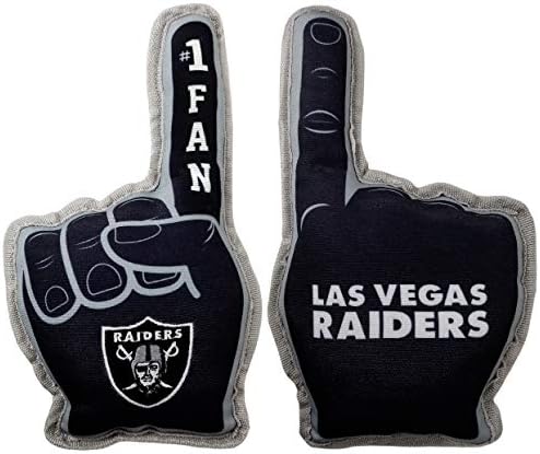 NFL LA Raiders 1 צעצוע מאוורר לכלבים וחתולים. צעצוע חיית מחמד קשוח ביותר עם חריקות פנימיות.