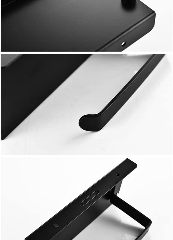 SLSFJLKJ שחור טואלט שחור מחזיק נייר טואלט אגרוף יכול להחזיק מתלה לאחסון אמבטיה של טלפון נייד