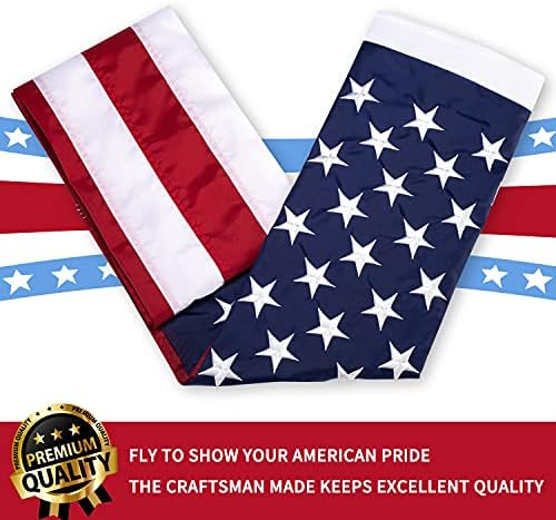 דגל Xifan Premium American 4x6 חיצוני, דגל ניילון כבד 210D ניילון ארהב, החזק ביותר לאורך זמן עם כוכבים רקומים/פסים תפור/גזעי פליז