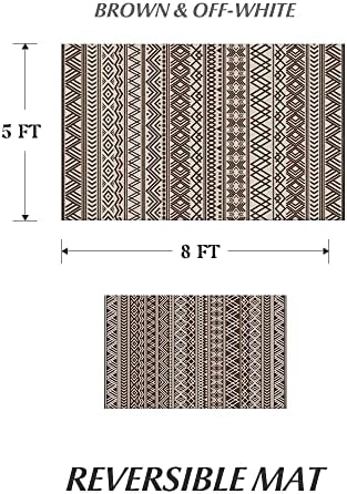 שטיח שטיח של מונטבוו-אאוטדו לקמפינג פטיו קרוואנים 5x8ft אטום מים אטום להפך שטיח קש פלסטי