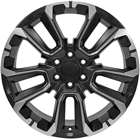 גלגלים OE LLC 22 אינץ 'חישוקים מתאימים לסילברדו סיירה טאהו פרברי יוקון אסקאלאדה CV68 22x9 סאטן שחור טחון גלגלים TPMs וצמיגי BDA