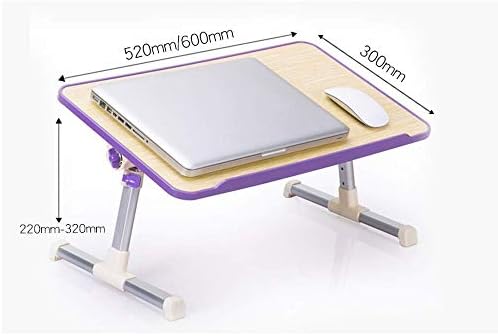 שולחן מחשב נייד WYKDD למיטה, שולחן מגש מיטה נייד, מחשב נייד מתקפל נייד עמדת מיטה/ספה/ספה/רצפה לכתיבת אכילה, עיצוב ארגונומי ושולחן הברכי משטח גדול עם (צבע: אפור, גודל: אני