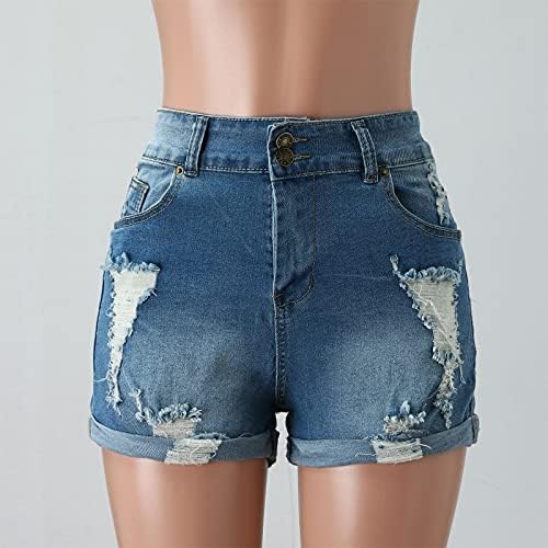 מכנסיים קצרים של מיאשוי מכנסיים מכנסיים מכנסיים קצרים אופנה סקסית ג'ינס רזה מכנסי ג'ינס לנשים מכנסי כיס חור קיץ נשים אופניים