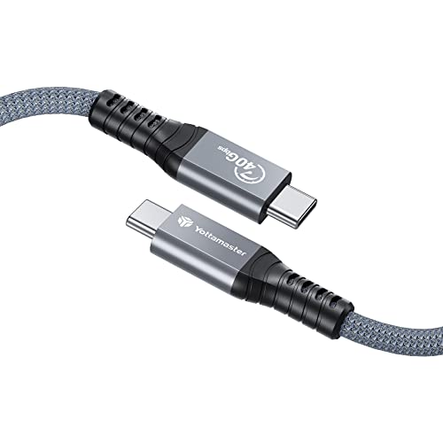 Yottamaster 40GBPS כבל U USB C תומך בת'אנדבולט פעיל 4 כבל 6.6ft, USB C ל- Thunderbolt 4 כבל U USB C 2M עם טעינה של 100 וואט, פלט וידאו 8K, תמיכה ב- USB4, כבל Thunderbolt 3 ו- USBC